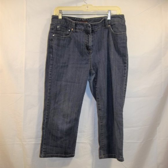 Dana Buchman Womens Denim Capris Cropped Jeans Size 10 Five Pockets Casual Blue - Picture 1 of 7